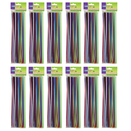 CREATIVITY STREET Regular Stems, Assorted Colors, 12in x 4 mm, PK1200 PAC7112-01